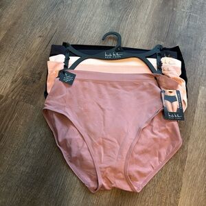 Women's High Waisted Panties in Black, Pink, and Peach